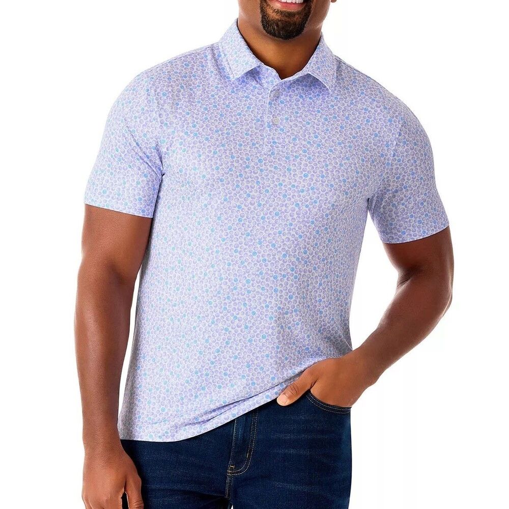 NWT Member's Mark Men's Short Sleeve Wicking Performance Polo Purple Size M
